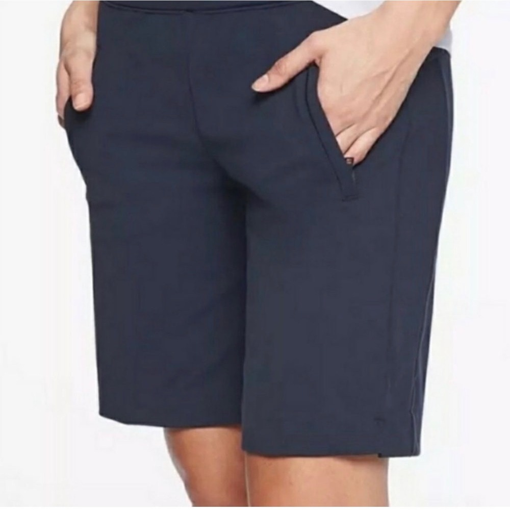 Athleta Modern Metro Commute Travel Yoga Fitness Short 210243 Navy Blue Meduim